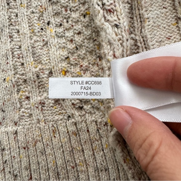 J. Crew Donegal long cable-knit cardigan sweater in Autumnal Neps - Picture 4 of 7